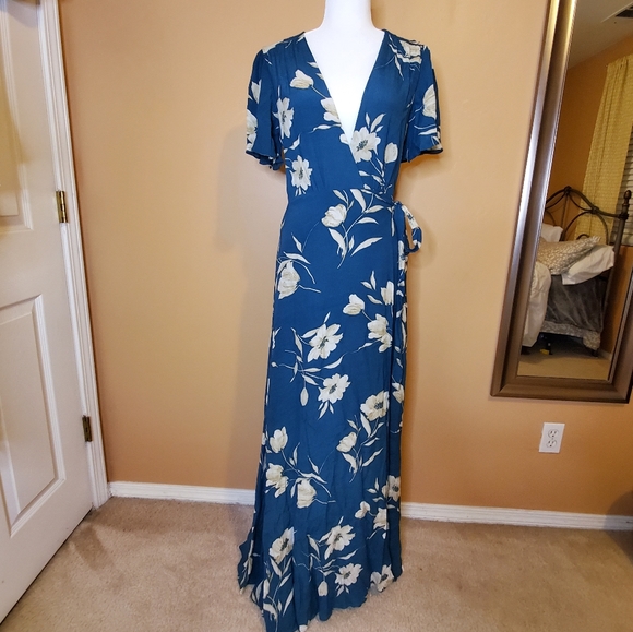 kimono wrap dress maxi